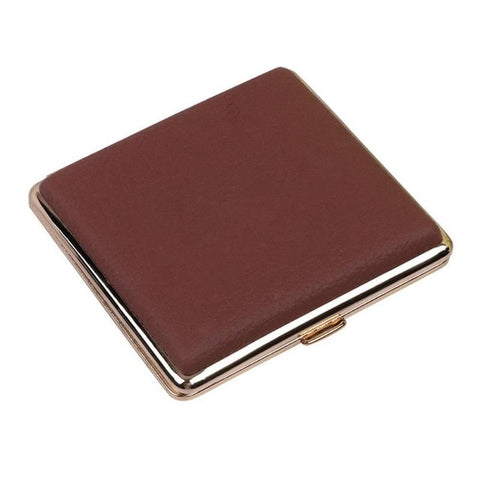 Image of Portable Cowhide Metal Slim Cigarette Case 20 Cigarettes Cigar Tobacco Holder Pocket Box Storage Container Smoking Case Accessor