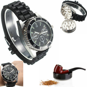 Metal Alloy Cigarette Grinder Real Men Watch  Herb Spice Tobacco Grinder Cigarette Crusher Cutter Black High Quality