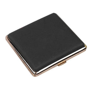 Portable Cowhide Metal Slim Cigarette Case 20 Cigarettes Cigar Tobacco Holder Pocket Box Storage Container Smoking Case Accessor