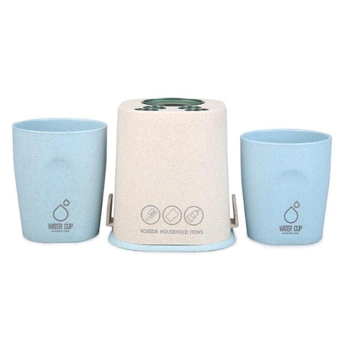 Image of Toothpaste Toothbrush Holder Cup Storage Rack Washing Cup Wheat Straw Toothbrush Holder Organizer Bathroom Products