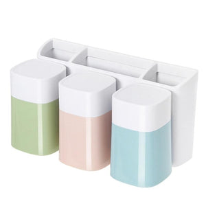 Bathroom Sets Automatic Toothpaste Dispenser Toot  Dust-proof  Dispenser Rack Toothbrush Holder with Cups